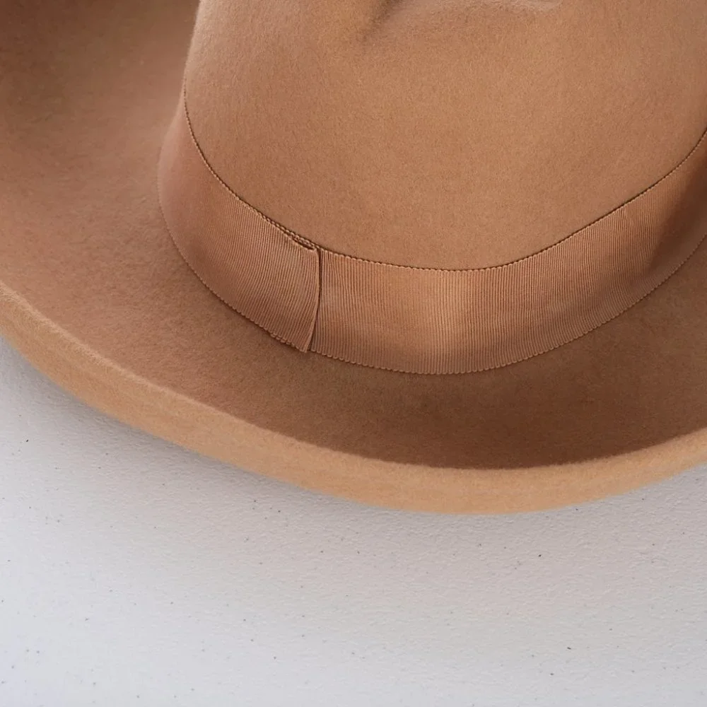 Vintage Michelle Camel Tan 100% Wool Made in USA Hat
